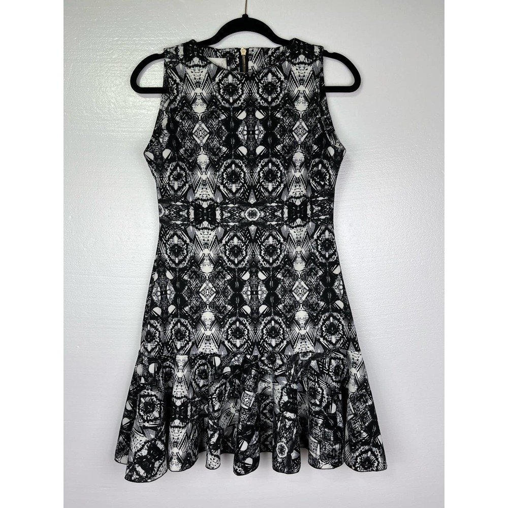 Hedonia ASOS Drop Waist Mini Dress Size 12 UK 8 US‎ NWT Abstract Black White
